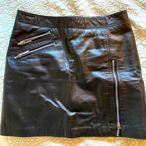 Bebe genuine leather black biker mini skirt vintage 4